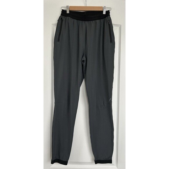 HILL CITY Mens Medium Tall  Athletic Jogger Pants Gray Black Stretch Athleisure - Picture 1 of 14